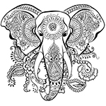 Раскраски антистресс слоны