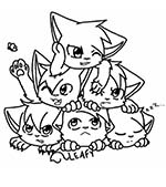 Коты-воители - раскраски аниме